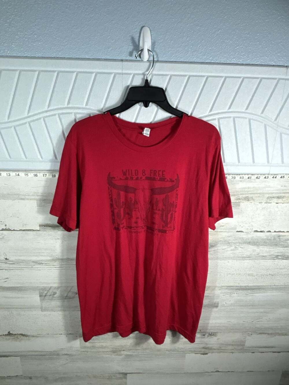 Bella+Canvas Wild & Free Longhorn Graphic Red T-Shirt